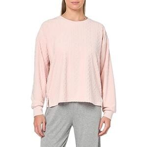 PJ Salvage Women's Loungewear Very Terry Top  Pink Cable Crew Long Sleeve XS